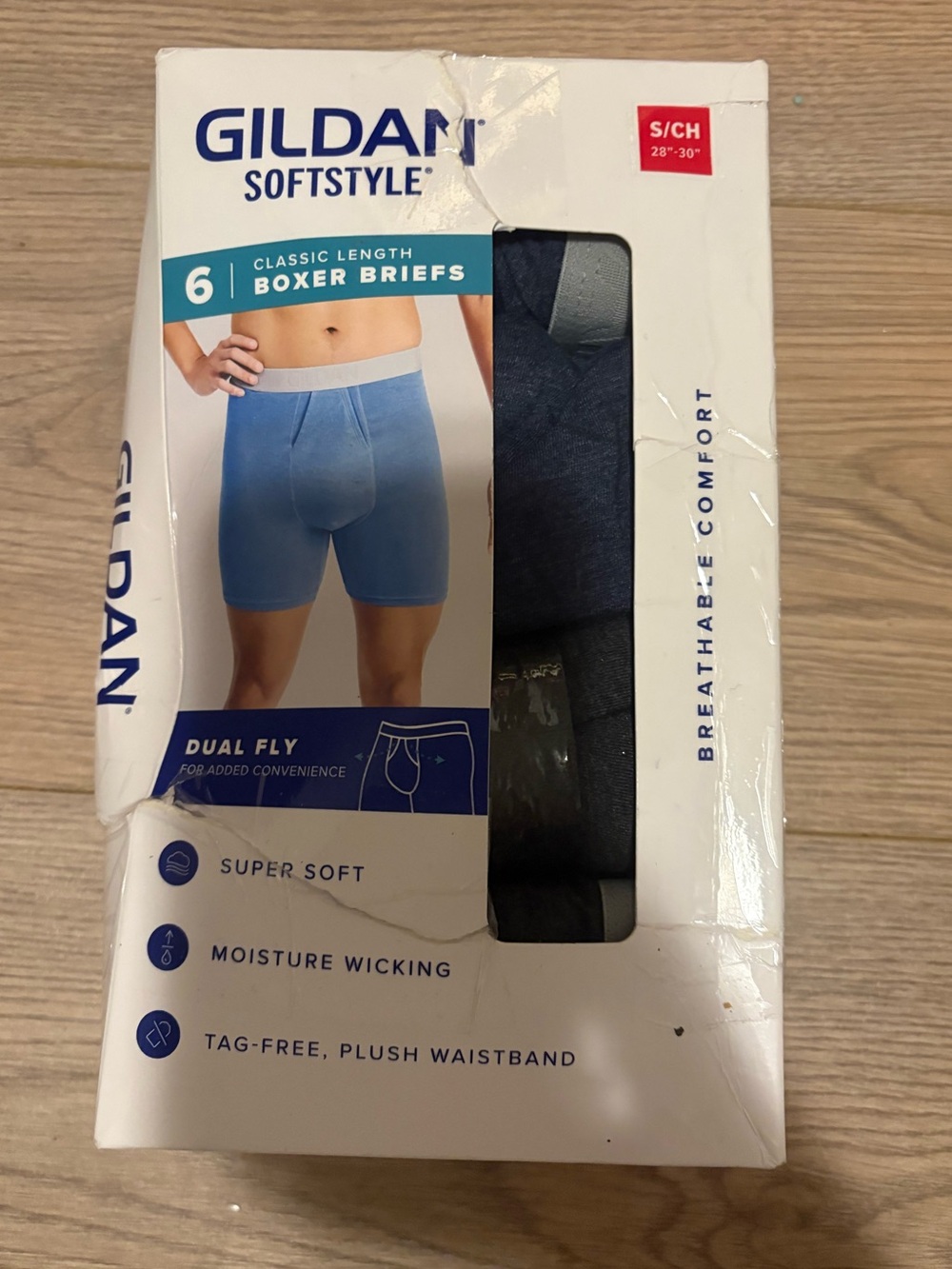 Gildan Softstyle Men's Boxer Briefs - Blue (6 Pack)